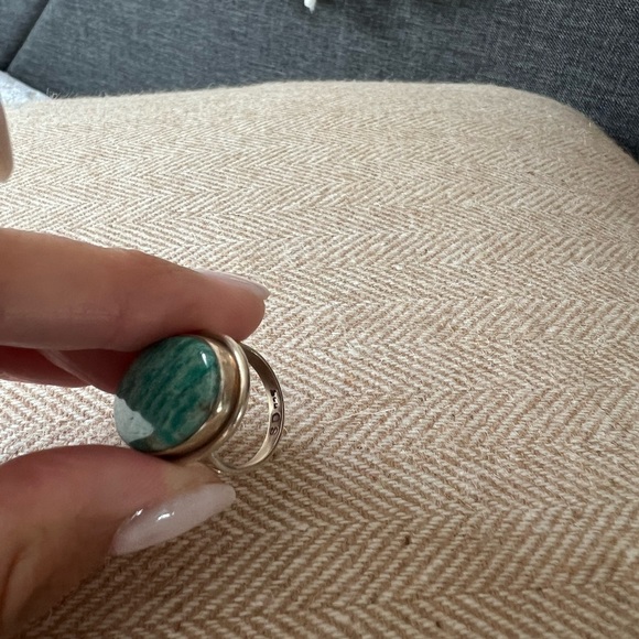 Sterling silver turquoise oval ring. Size 6.5 - Picture 4 of 5